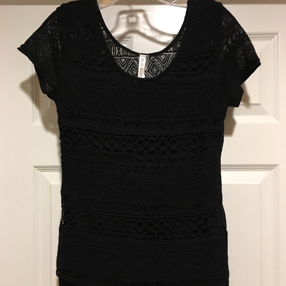 Black burn out T-shirt